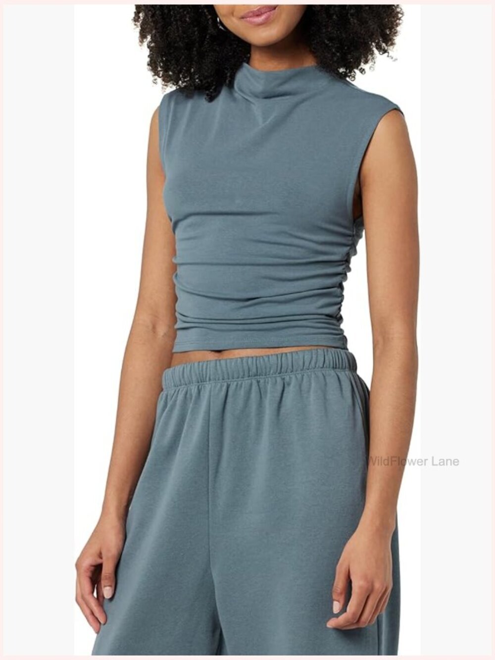 Sleeveless Ruched Tank Top - Snug-Fit Soft Stretch Knit